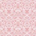 White lace seamless pattern with flowers, Vintage pattern Royalty Free Stock Photo