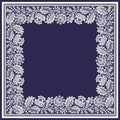 White Lace Square vector Frame.