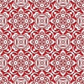 White lace texture on red, seamless lace pattern