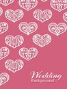 White lacy hearts on pink - romance wedding background Royalty Free Stock Photo