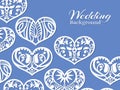 White lacy hearts wedding background