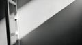 White ladder casting long shadow on textured wall with dramatic diagonal sunlight creating minimalist geometric contrast in black Royalty Free Stock Photo
