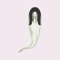 White Lady Cartoon Ghost Character