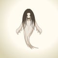 White Lady Cartoon Ghost Character