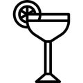 White Lady Cocktail icon, Alcoholic mixed drink vector