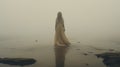 Ethereal Woman In White Dress: Captivating And Mysterious Photography