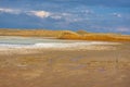 White lake, covered with salt Royalty Free Stock Photo