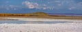 White lake, covered with salt Royalty Free Stock Photo