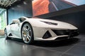 White Lamborghini Huracan Evo, supercar. Thailand, Bangkok 14 march 2024 Royalty Free Stock Photo