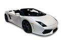 White Lamborghini Roadster with clipping path Royalty Free Stock Photo