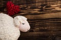 White lamd on wooden background Royalty Free Stock Photo