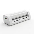 White Laminating Machine with Green and Red Indicator Lights on White Background laminator Royalty Free Stock Photo