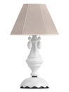 White lamp with hexagonal shade