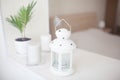 White lantern in the home interior Royalty Free Stock Photo