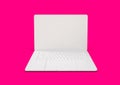 White laptop computer on a colorful background Royalty Free Stock Photo