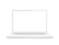 White laptop. Front view - stock vector