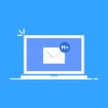 White laptop with unread email messages