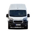 White large delivery van front view Royalty Free Stock Photo