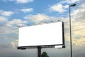 White large empty billboard with steel structure on side of road Royalty Free Stock Photo