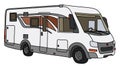 The white large motor home