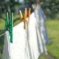White laundry drying on a clothesline Royalty Free Stock Photo