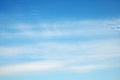 White layered fuzzy clouds at blue sky Royalty Free Stock Photo