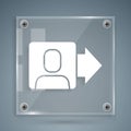 White Leader of a team of executives icon isolated on grey background. Square glass panels. Vector Royalty Free Stock Photo