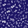 White Leader of a team of executives icon isolated seamless pattern on blue background. Vector Royalty Free Stock Photo