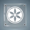 White Leaf plant nature icon isolated on grey background. Botanic garden beauty spa wellness health organic bio eco