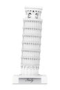 White Leaning Pisa Tower with Italy Sign. 3d Rendering