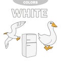 White - learn the colors, kids are learning the colors, worksheet Royalty Free Stock Photo