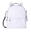 White leather backpack isolated.