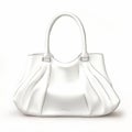 Simplistic Vector Art: A Stunning White Handbag Portrait Royalty Free Stock Photo