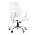 White Leather Boss Office Chair. 3d Rendering