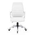 White Leather Boss Office Chair. 3d Rendering