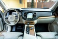 White leather and bright wood Volvo XC90 interior