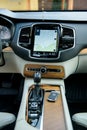 White leather and bright wood Volvo XC90 interior