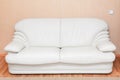 White leather couch in room interior Royalty Free Stock Photo