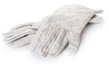 White leather gloves