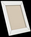 White leather photo frame isolated on black Royalty Free Stock Photo