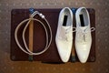 White leather shoes Royalty Free Stock Photo