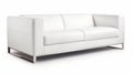 White leather simple couch , isolated on a white background.