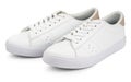 White leather sneakers isolated on white background Royalty Free Stock Photo