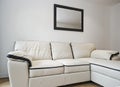White leather sofa Royalty Free Stock Photo
