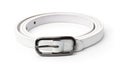 White leather thin belt