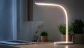 White LED Desk Lamp with Rounded Base and Light Strip Royalty Free Stock Photo