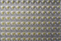 White LED panel with yellow light on background, top view, closeup Royalty Free Stock Photo