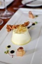 White Leek Panna Cotta with Shallots