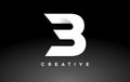 White Letter B Logo Design with Minimalist Creative Look and soft Shaddow on Black background Vector