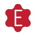 White letter E with red wavy frame Royalty Free Stock Photo